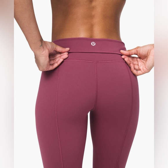 Lululemon Wunder Under Crop High-Rise Roll Down Scallop Full On Luxtreme Plumful - Picture 8 of 13